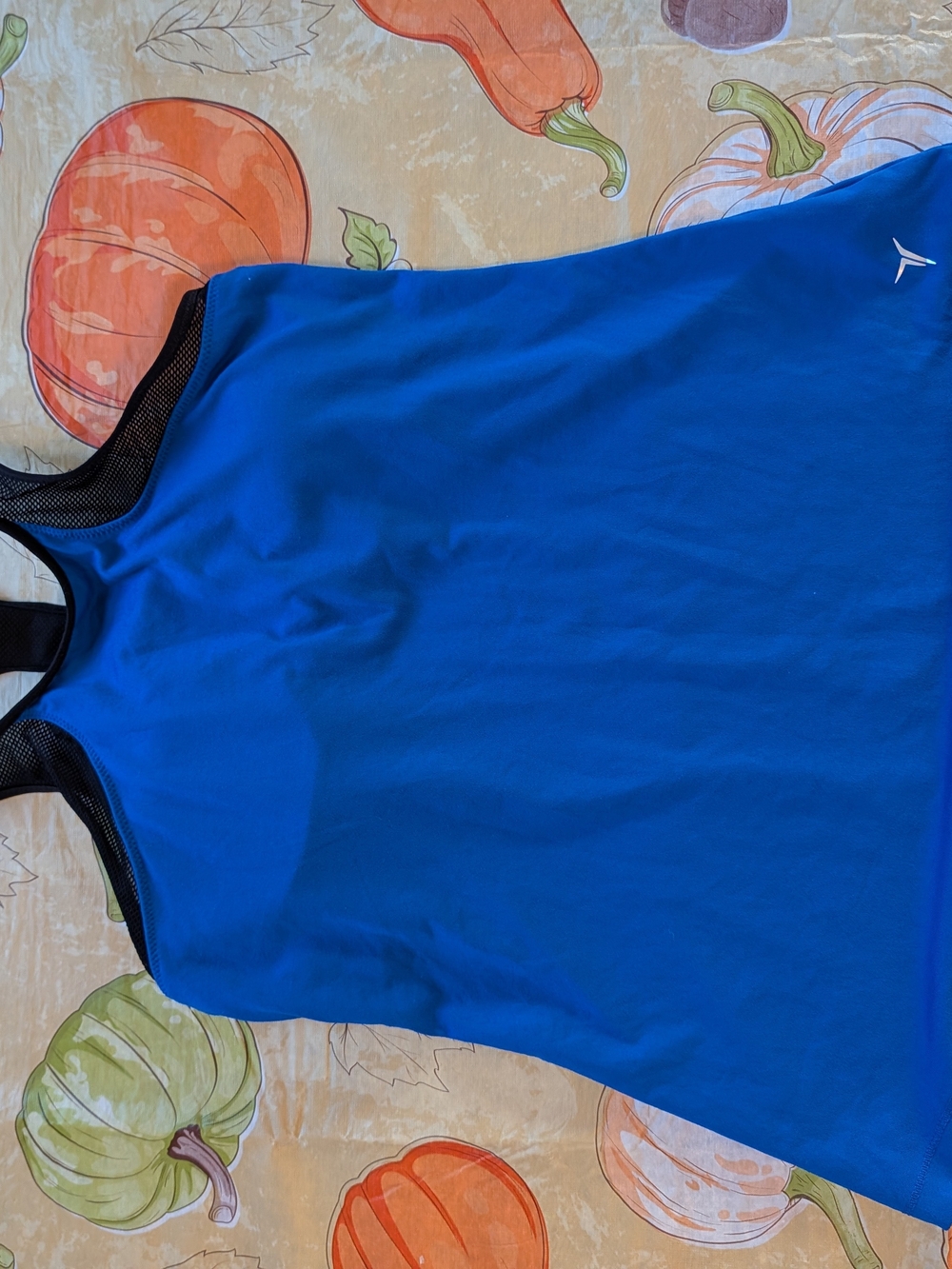 Old Navy Women's Royal Blue Racerback Tank with Black Mesh